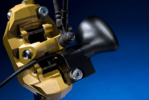 Motolights Mounted on a Radial motorcycle break Rear View